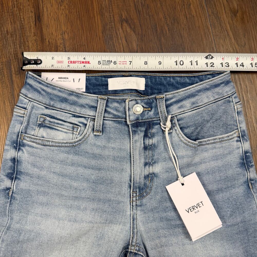 Flying Monkey Vervet blue Miranda mid rise boot cut jeans light wash size 26 - Picture 6 of 14